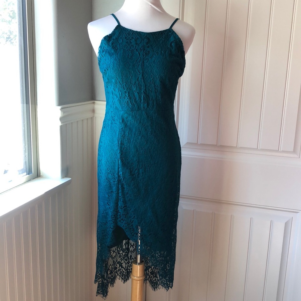 Windsor Hunter Green Spaghetti Straps Dress